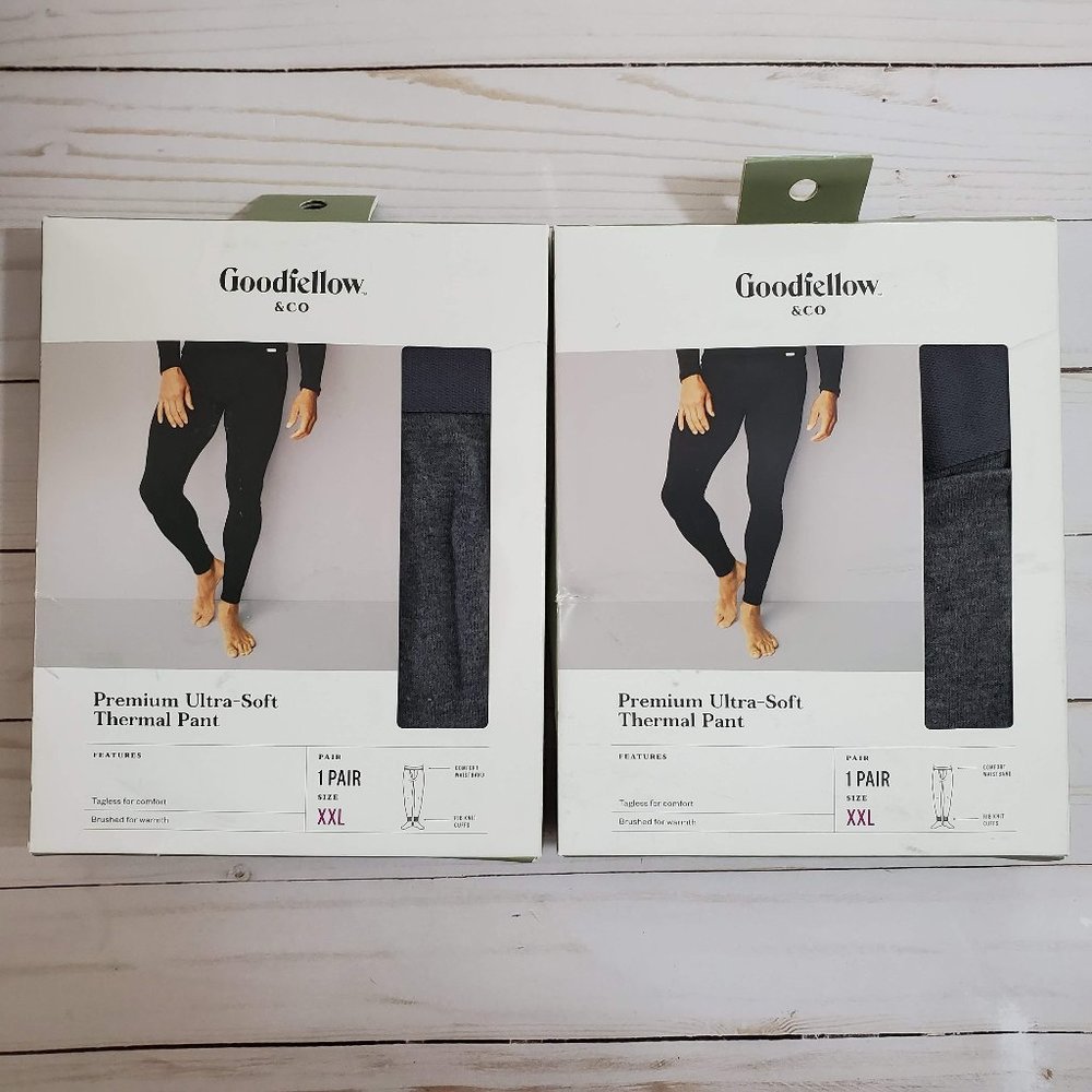 2 Pairs Men's Thermal Pants - XXL 44 / 46 - NWT